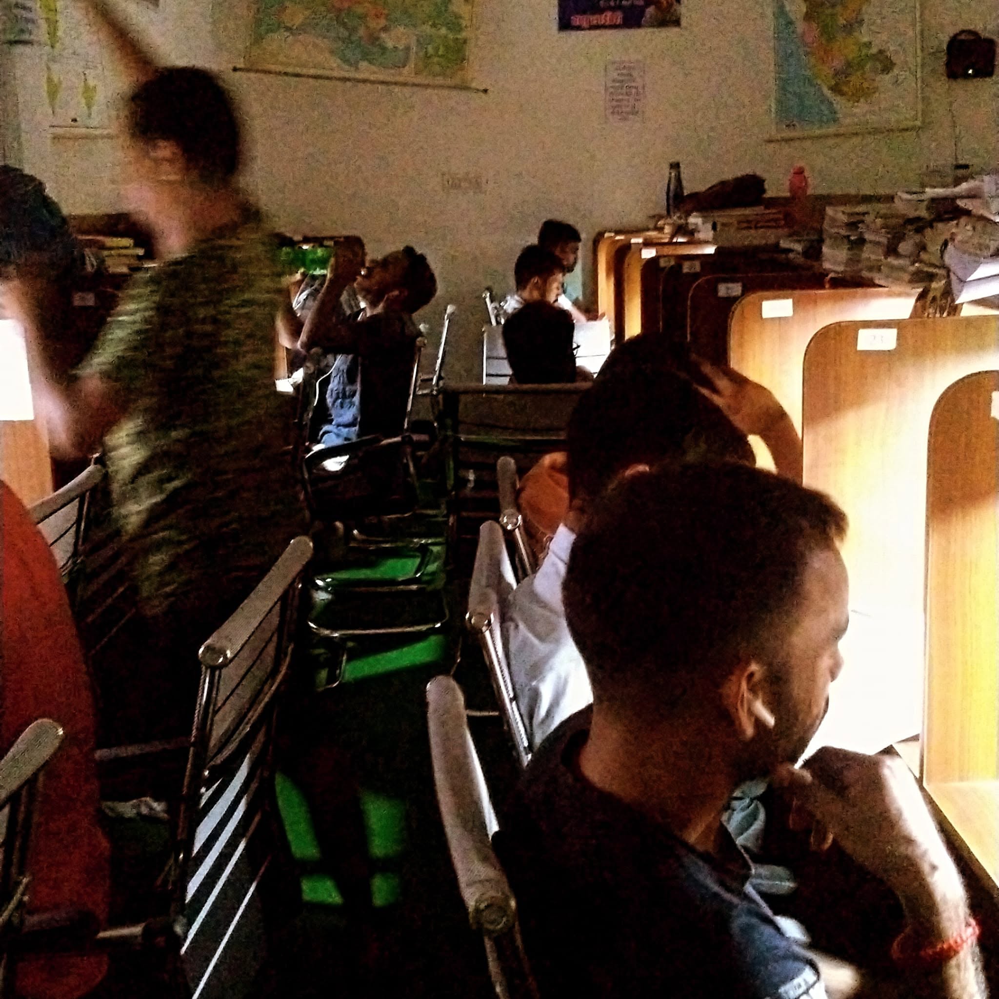 Learners reading and studying at the Safe Learning Space